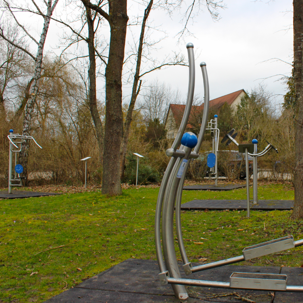 Überblick über den Bewegungsparcours Sulzachpark in Feuchtwangen