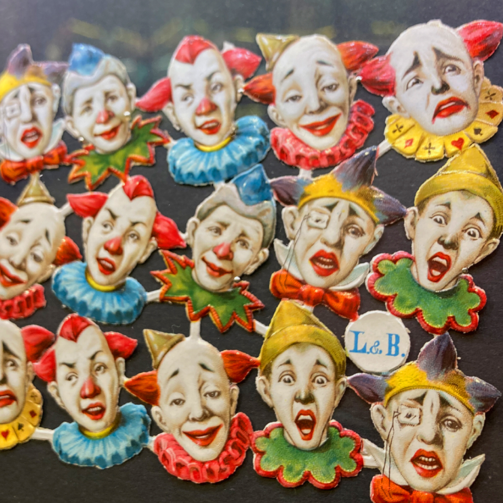 Glanzbild mit Clowns