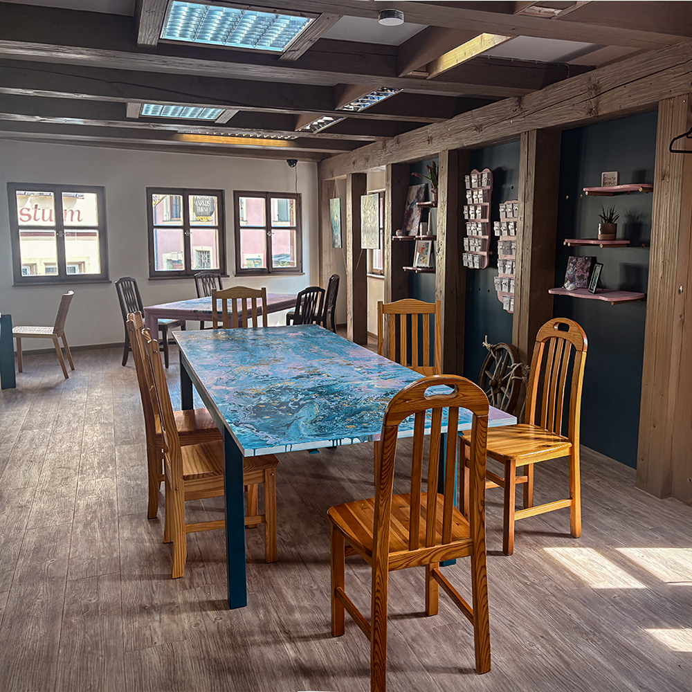 Workshopraum im Pop-Up-Store in Rothenburg