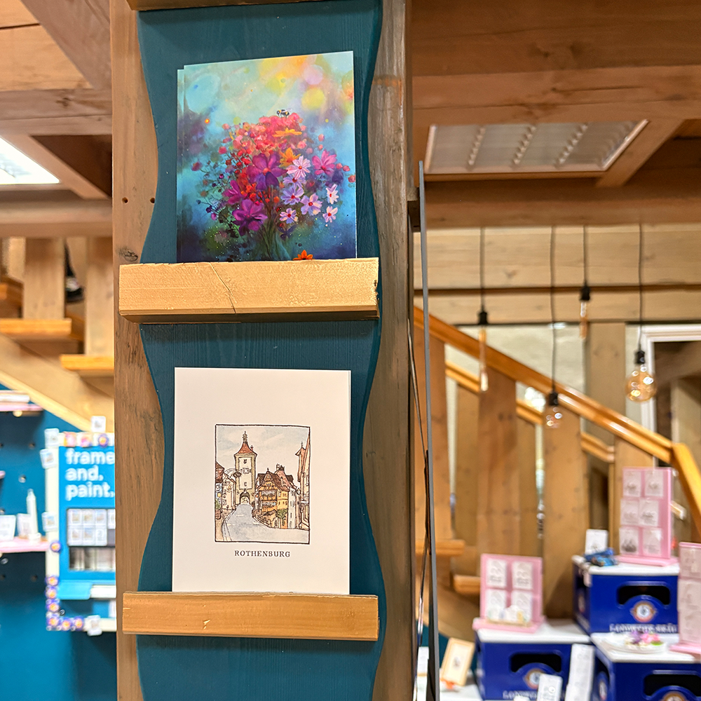 Postkarten im Pop-Up-Store in Rothenburg ob der Tauber